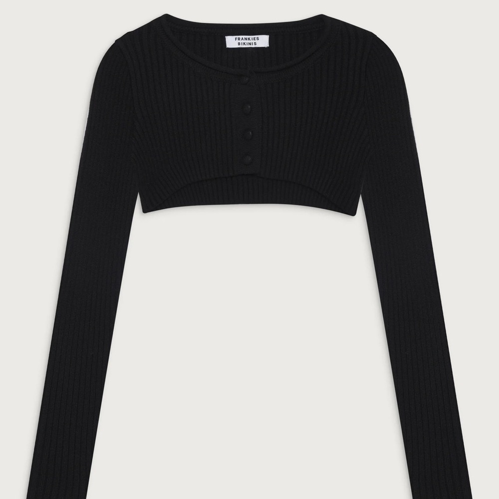Frankie's Bikinis	
Nila Ribbed Cloud Knit Shrug - Black